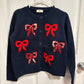 Textured Bow Knit Cardigan